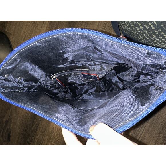 Pierotucci Fortunata Made In Italy Blue Leather Patchwork Tote Bag Purse - Picture 8 of 16